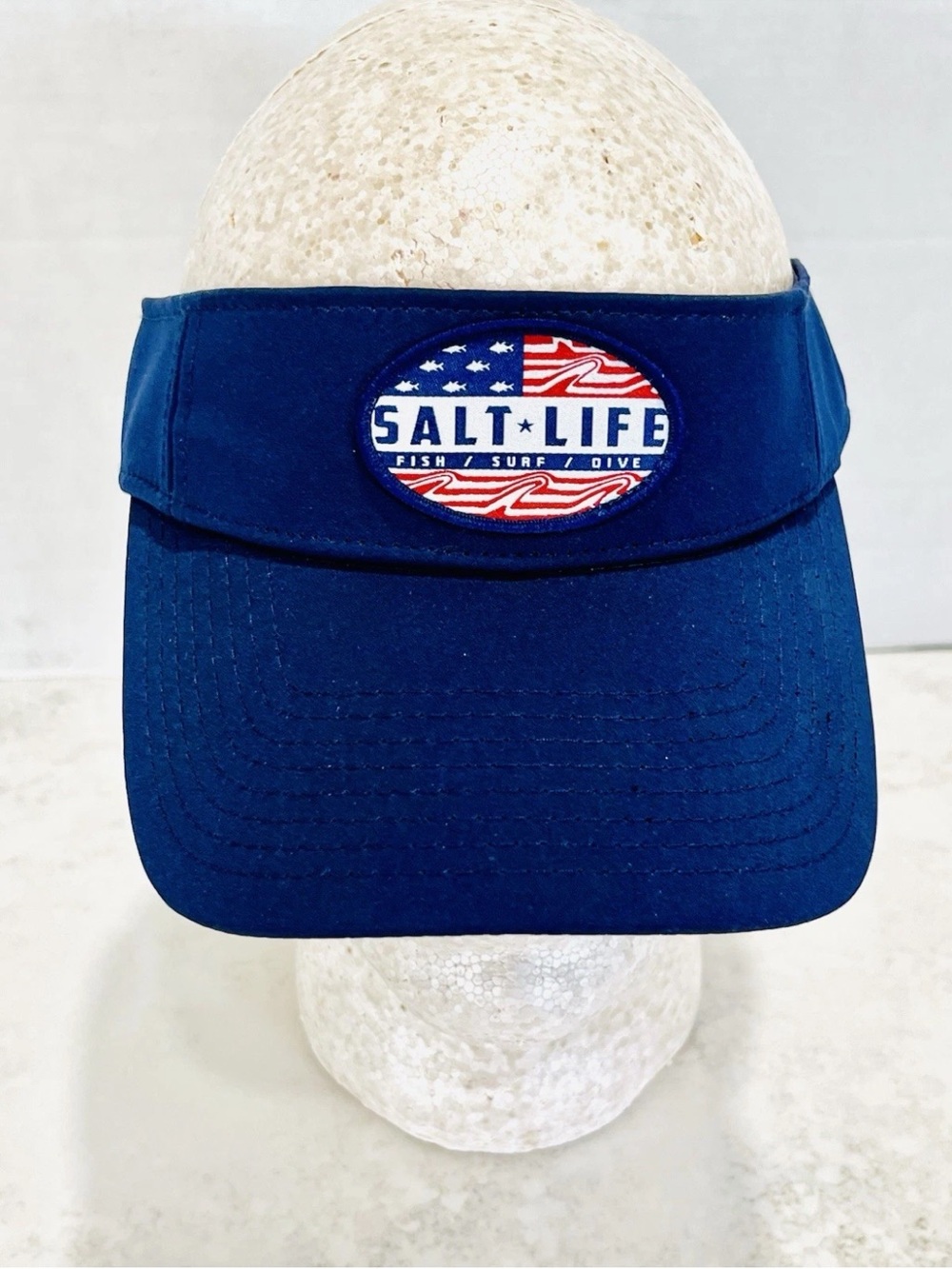 Salt Life Navy Blue Fishing/Beach Visor Hat Adj Vel Cro Back-SLM20270-NEW W/TAGS